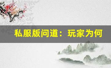 私服版问道：玩家为何青睐这个另类选择
