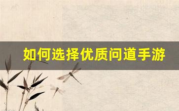 如何选择优质问道手游私服提升游戏体验