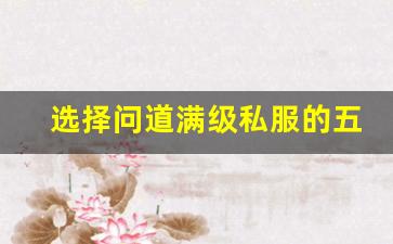 选择问道满级私服的五大理由解析
