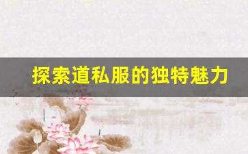 探索道私服的独特魅力与游戏体验