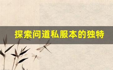 探索问道私服本的独特魅力与热门玩法