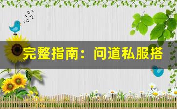 完整指南：问道私服搭建步骤及注意事项