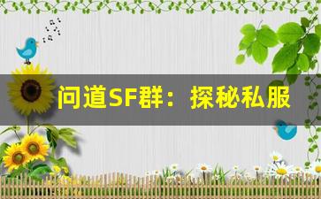 问道SF群：探秘私服玩法与社交互动新趋势