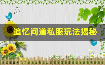 追忆问道私服玩法揭秘：如何快速提升角色实力