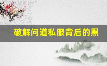 破解问道私服背后的黑幕：抓获行动揭露不法交易