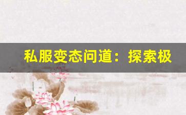 私服变态问道：探索极限挑战与全新玩法的完美结合