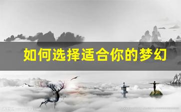 如何选择适合你的梦幻问道私服服务器