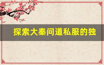 探索大秦问道私服的独特魅力：玩家必知的优势与挑战