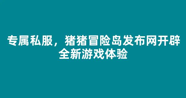 专属私服，猪猪冒险岛发布网开辟全新游戏体验